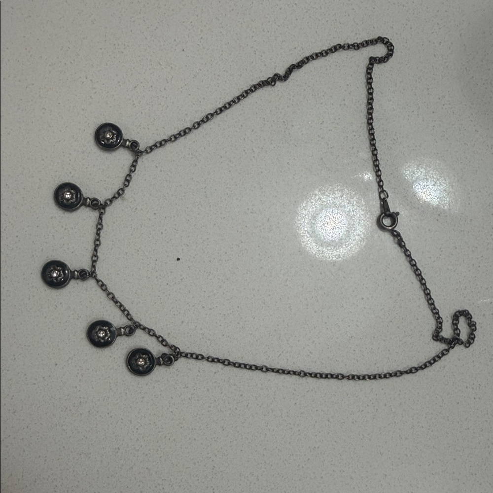 Silver Chain Necklace with Charms